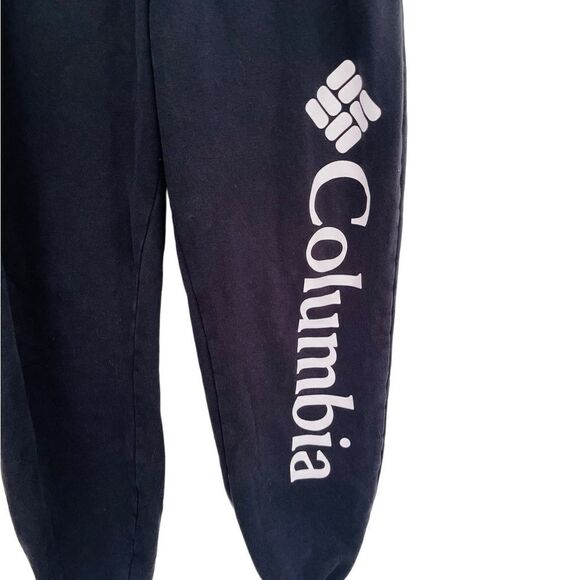 COLUMBIA Logo black elastic drawstring waist jogger sweatpants size M - Picture 5 of 6